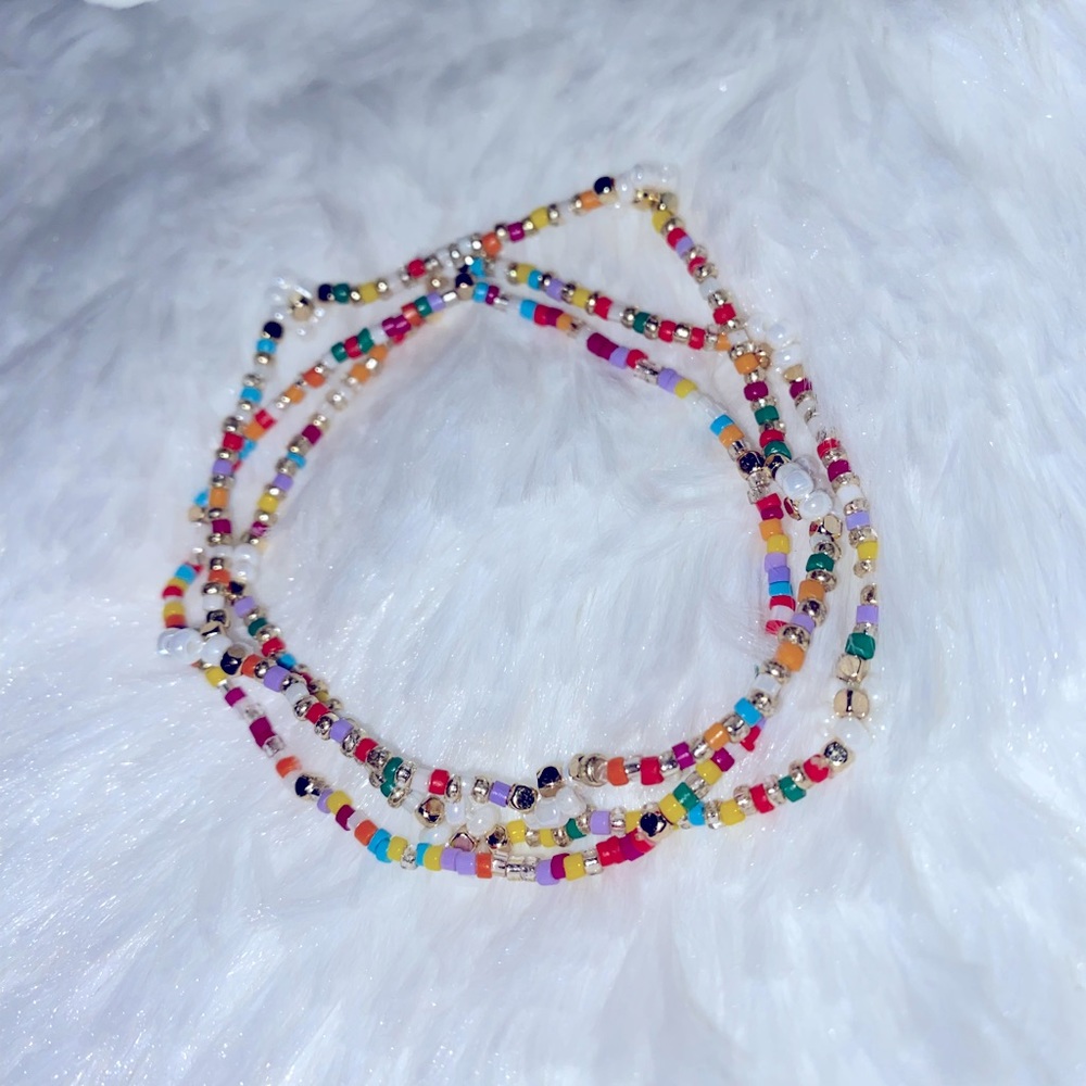 lash next door | beaded anklet three piece · · · osfa nwot